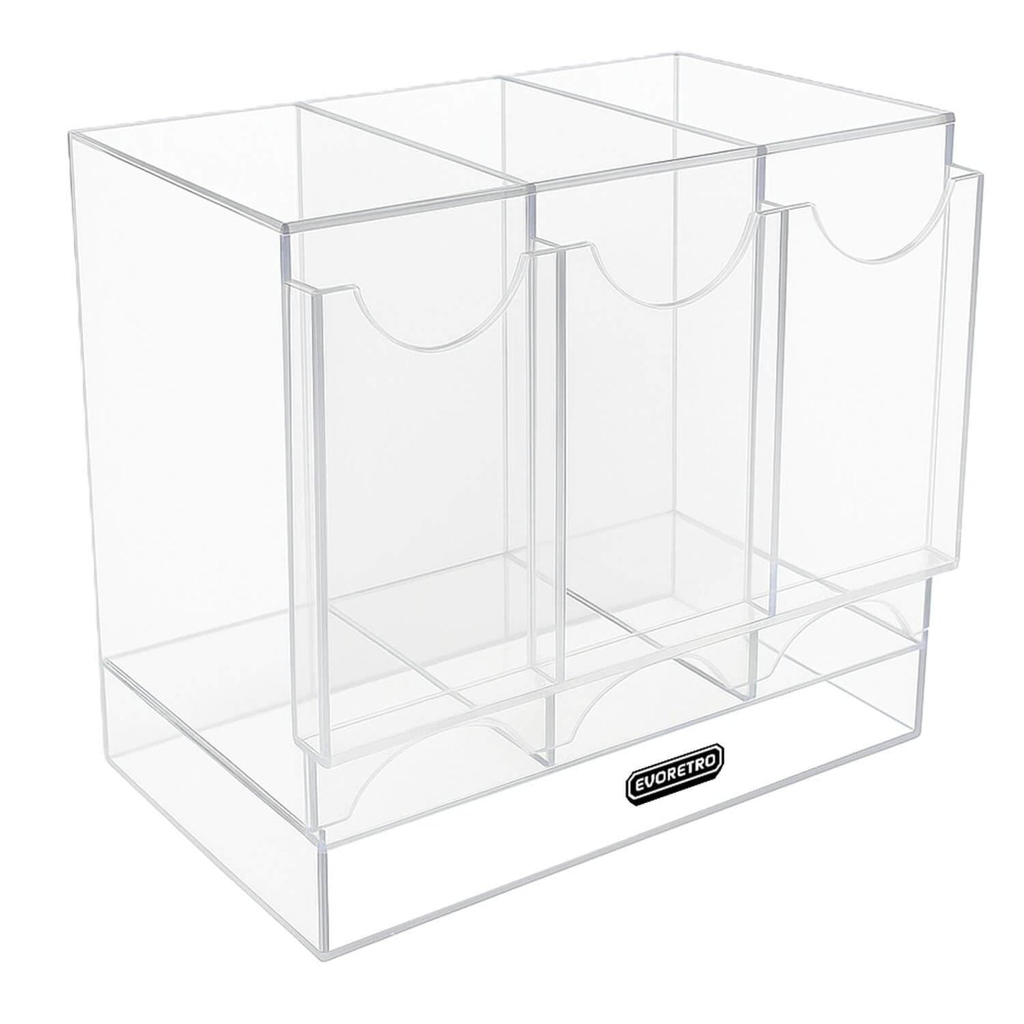 Présentoir en acrylique EVORETRO pour les packs distributeurs de boosters – Présentoir de comptoir avec étagère supérieure