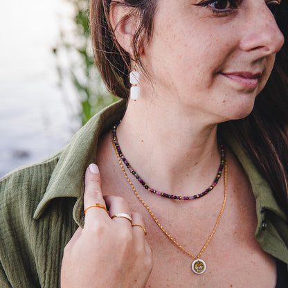 Rainbow Moonstone Dangle Earrings | PHOEBE