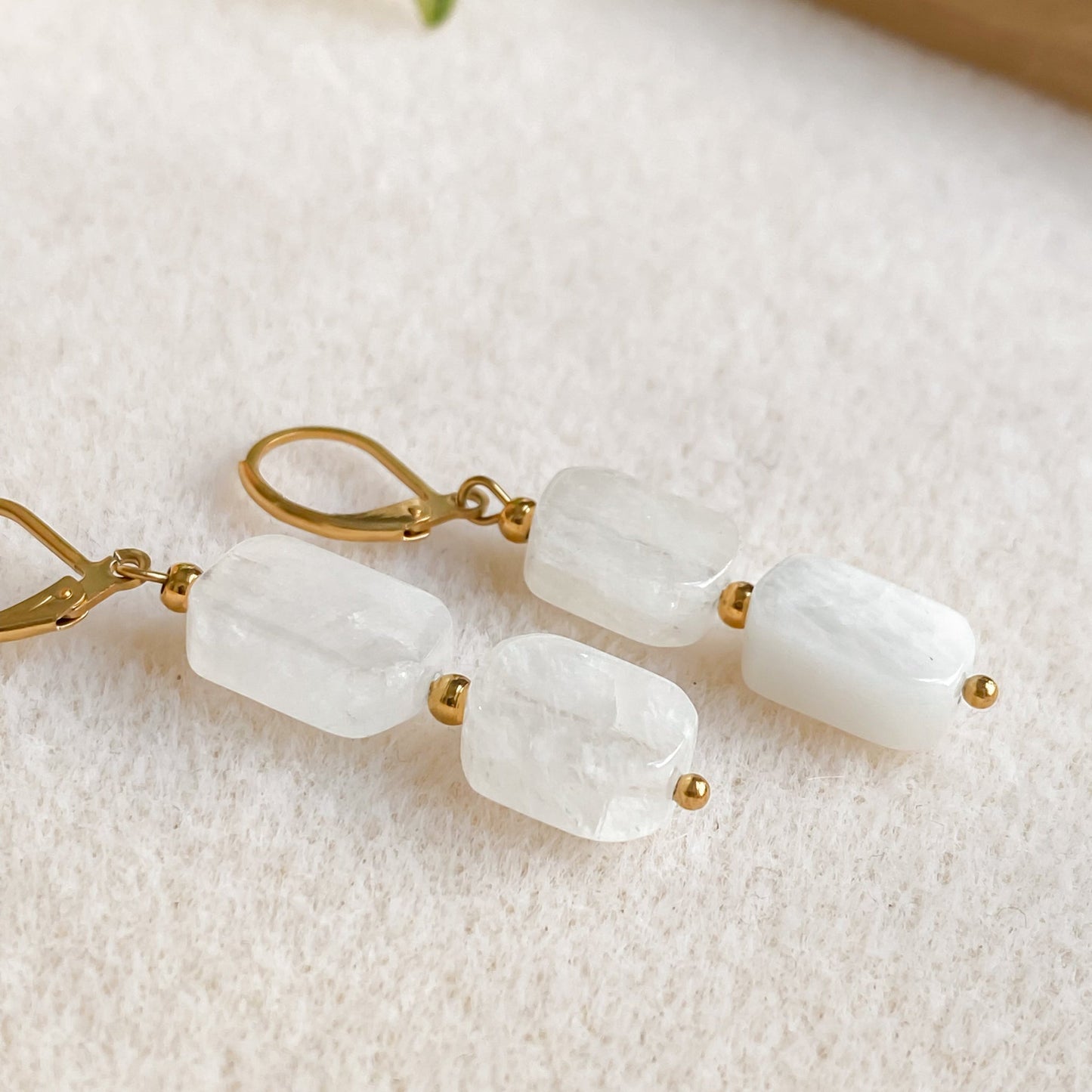 Rainbow Moonstone Dangle Earrings | PHOEBE