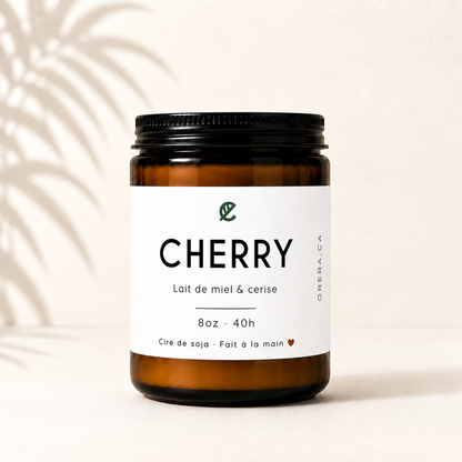Bougie de soja cerise et lait de miel