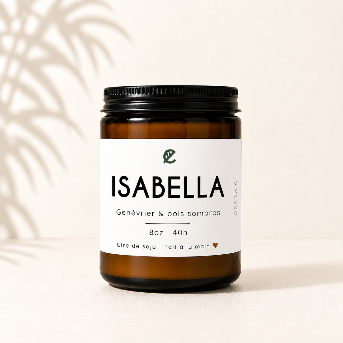 Bougie de soja ISABELLA genévrier et bois sombres
