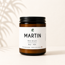 Bougie de soya MARTIN bois de pin