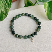 FEUILLE | Bracelet en agate mousse et acier inoxydable