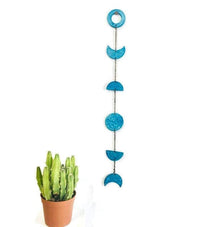 Bright Blue Moon Phase Wall Hanging for Nursery