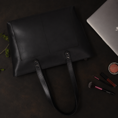 Sac fourre-tout classique en cuir noir
