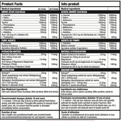 Bull Nutrition AMINO XPLODE (EAA/BCAA/Hydration), 60/30 Servings