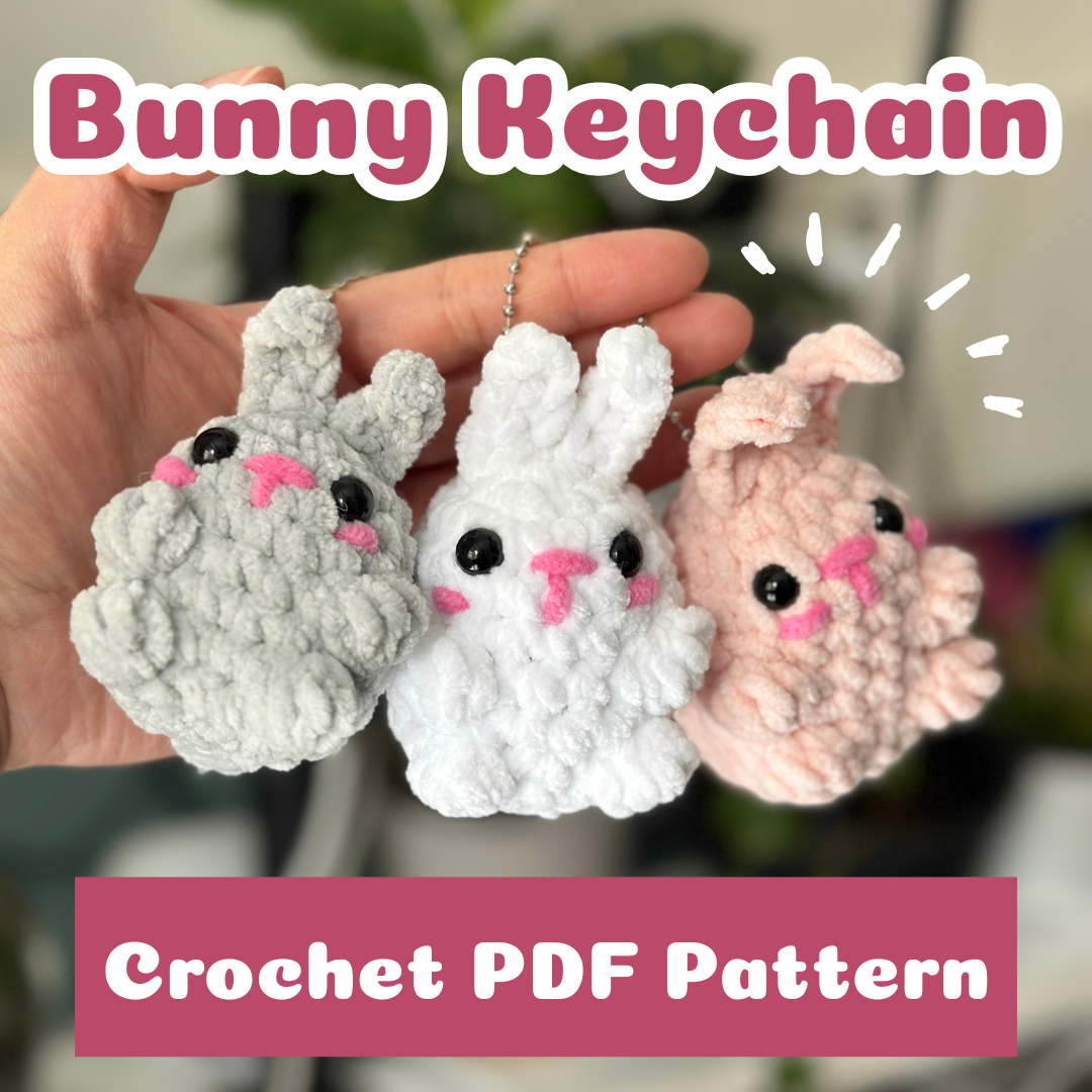 Crochet Bunny Keychain Pattern PDF Download Beginner Friendly