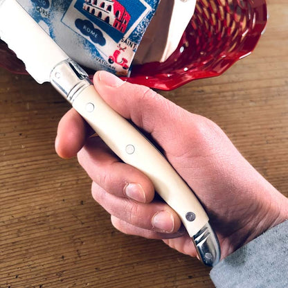 Laguiole Bread Knife, Off-White Handle