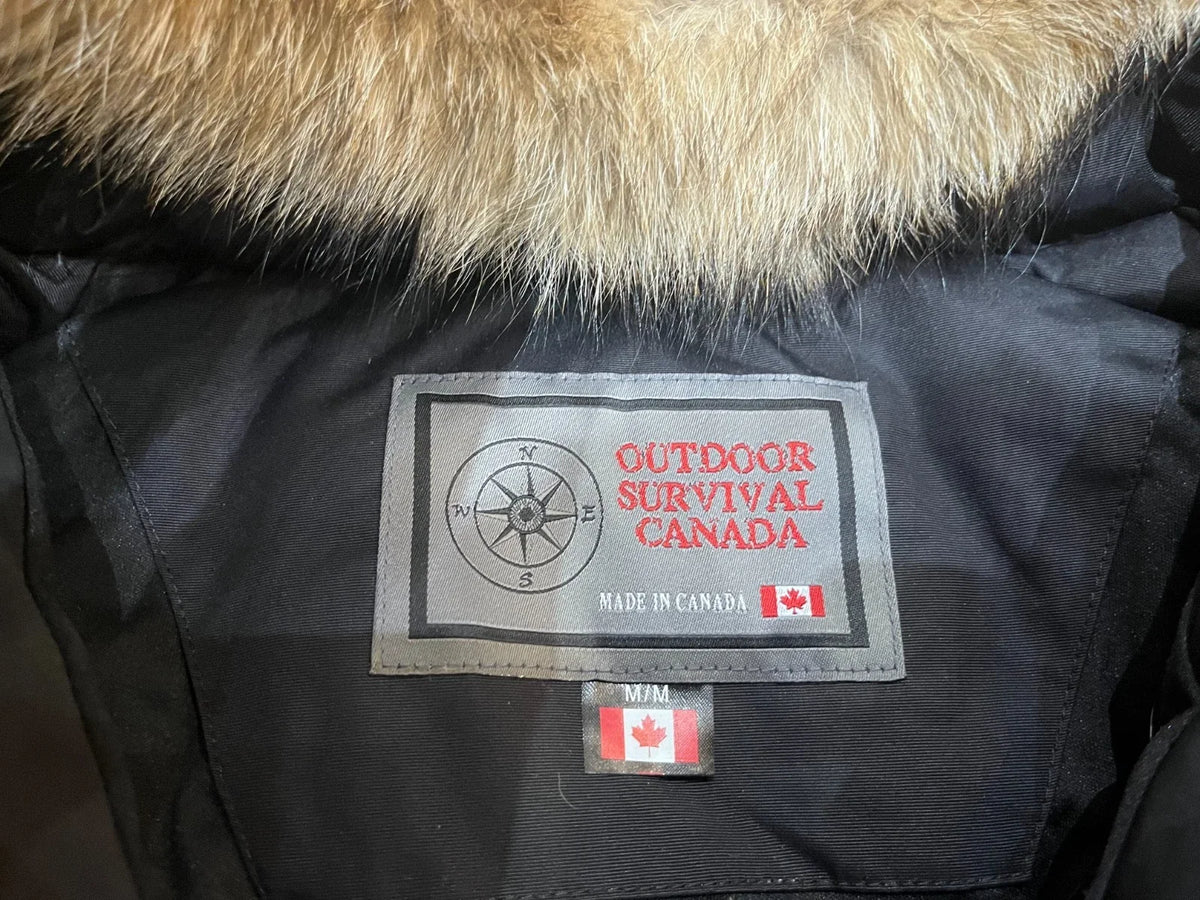 Outdoor Survival Canada Men's Desna -40 Down Bomber Jacket - Black, Large - ON DISPLAY