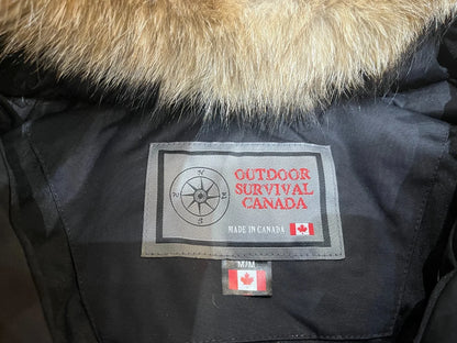 Outdoor Survival Canada Men's Desna -40 Down Bomber Jacket - Black, Large - ON DISPLAY
