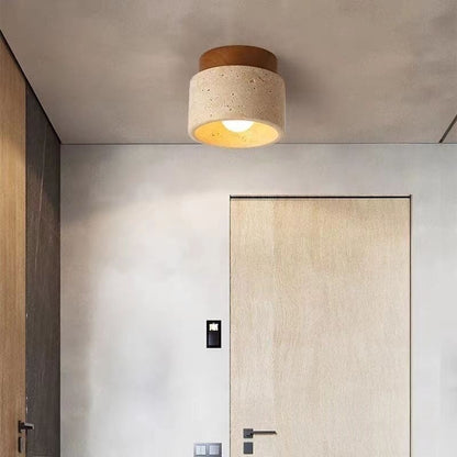 Plafonnier de style japonais tendance, forme grotte jaune, pour usage domestique