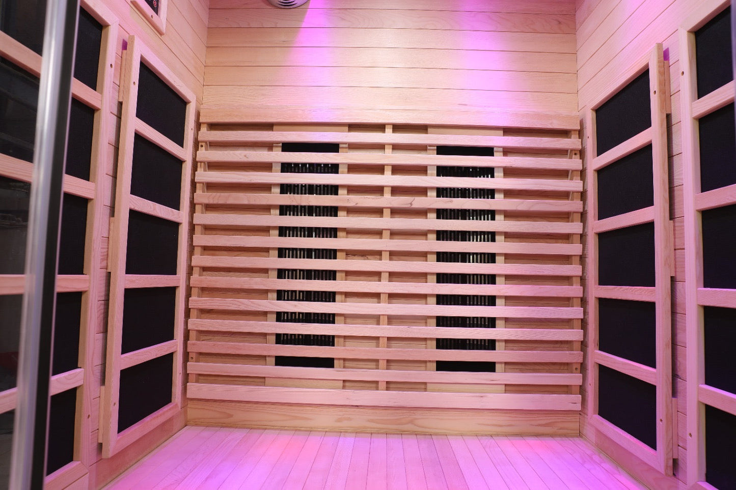 Blisspod | Venetian | Sauna intérieur à spectre complet en pruche du Canada de qualité supérieure à faible champ électromagnétique | 10 radiateurs | Chromothérapie et réflexologie | 2 personnes