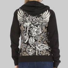 Sweat à capuche zippé pour femme avec motif ailes d'ange