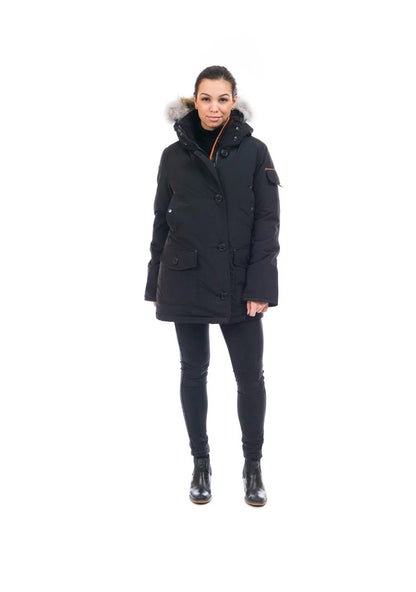 Outdoor Survival Canada Women's Kasa -40 Down Parka, Orca Black, Small - On Display