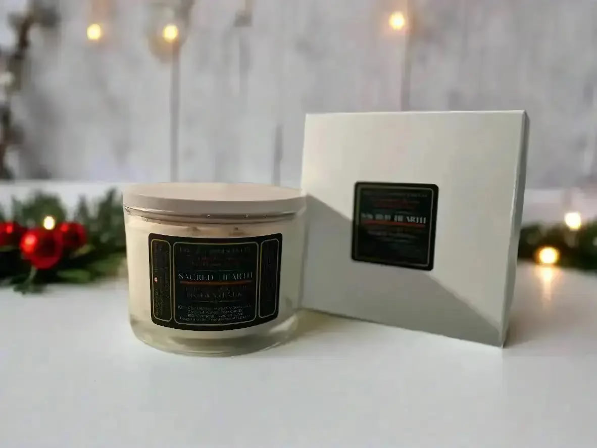 CELESTIAL NOEL | Sacred floral Christmas luxury coconut apricot wax candle