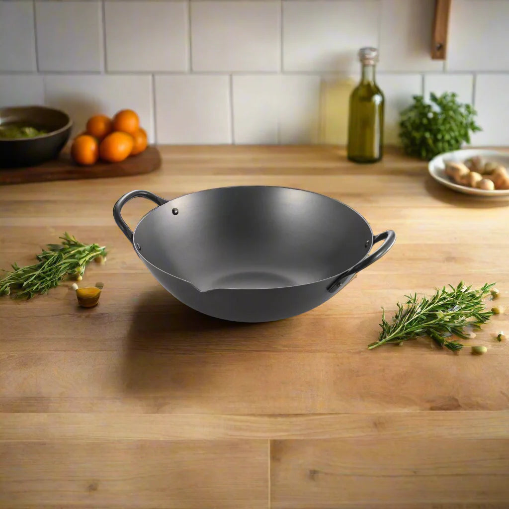 Wok cantonais Yoshikawa Cook-Pal Ren Series 36 cm – Acier au carbone nitruré