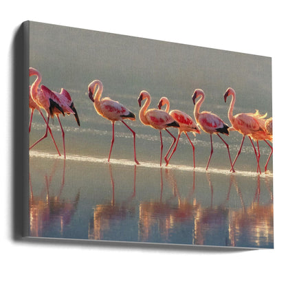 Art mural Paysage flamant rose