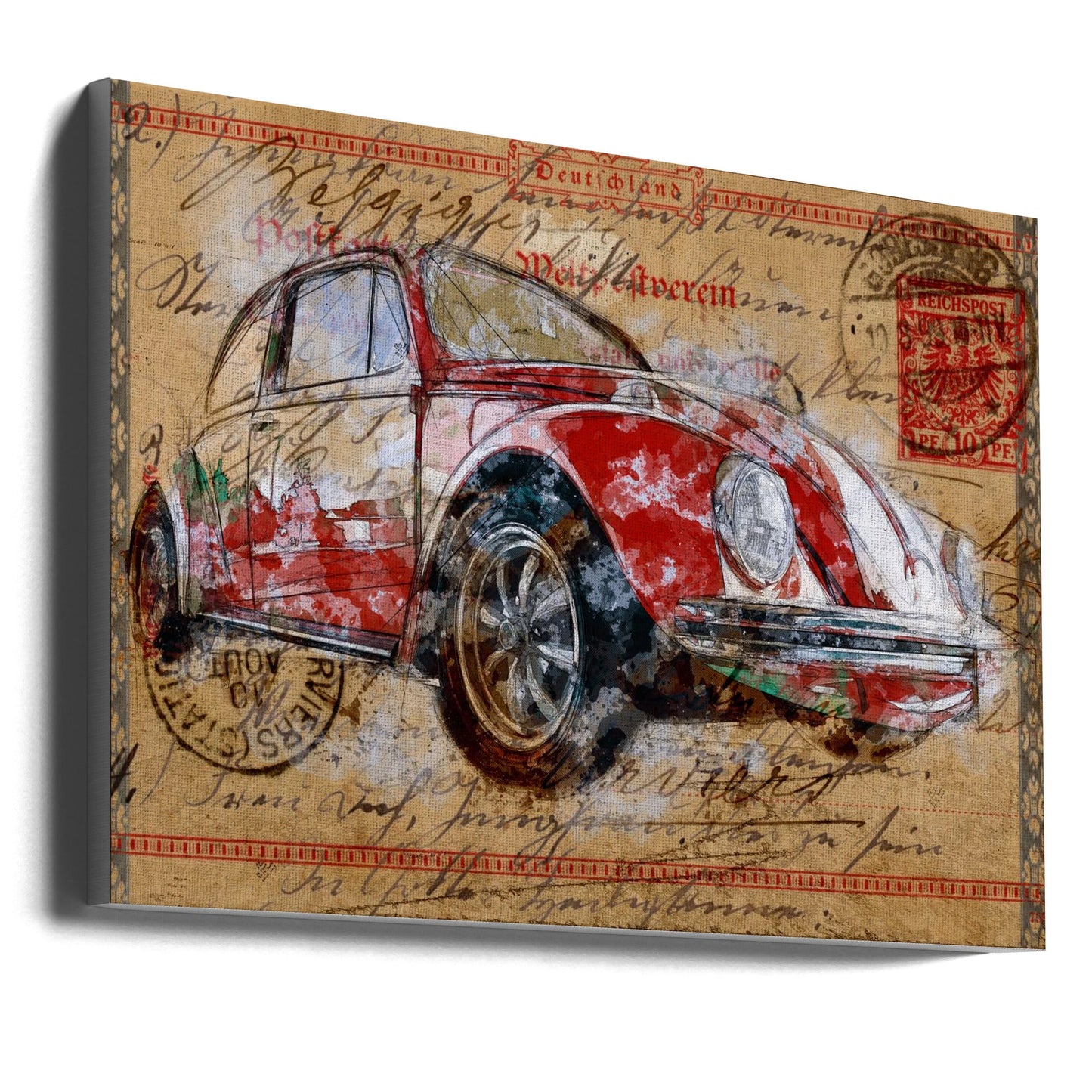 Décoration murale Volkswagen rouge