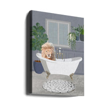 Impression sur toile Lion prenant un bain