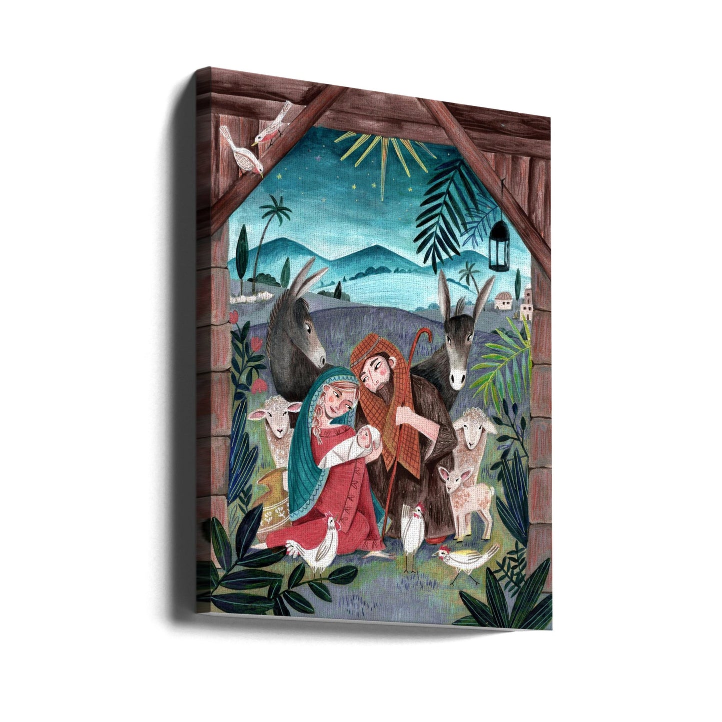 Décoration murale Noël avec Marie et l'Enfant Jésus Impression sur toile