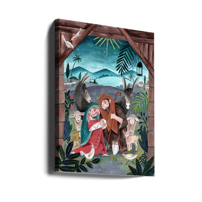 Décoration murale Noël avec Marie et l'Enfant Jésus Impression sur toile