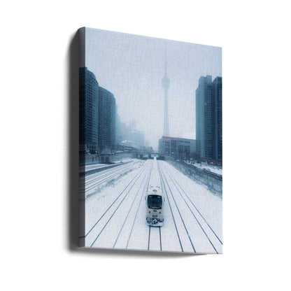 Impression sur toile « Train et tempête »
