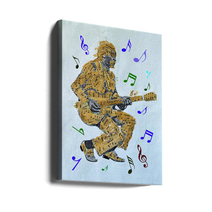 Impression sur toile Guitariste Notes de musique Art mural