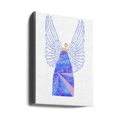 Tableau mural Ange en bleu sur toile