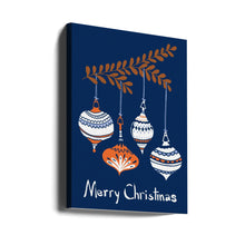 Art mural Petites boules de Noël bleues et joyeuses Tableau sur toile