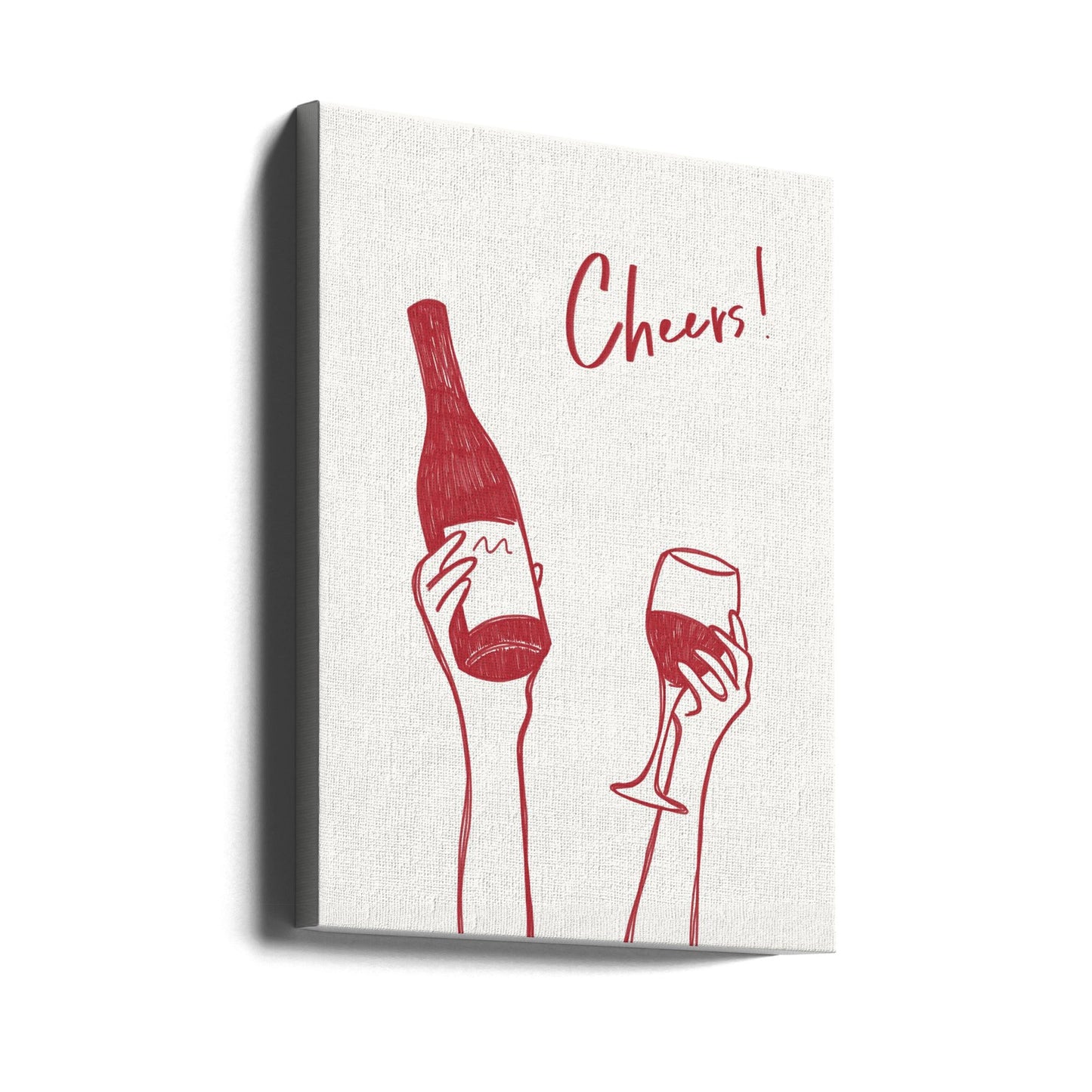 Décoration murale Illustration et texte « Cheers » (noir et blanc)