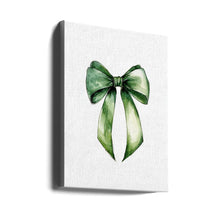 Décoration Murale Nœud Vert Aquarelle Impression sur Toile
