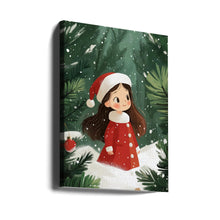 Impression sur toile de Noël « Jeune fille » – Décoration murale