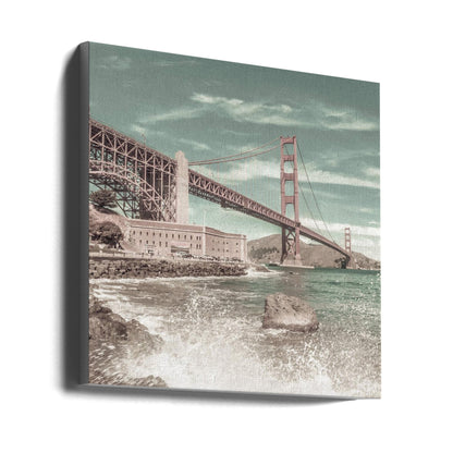 Décoration murale PONT GOLDEN GATE Côte Impression | style urbain vintage