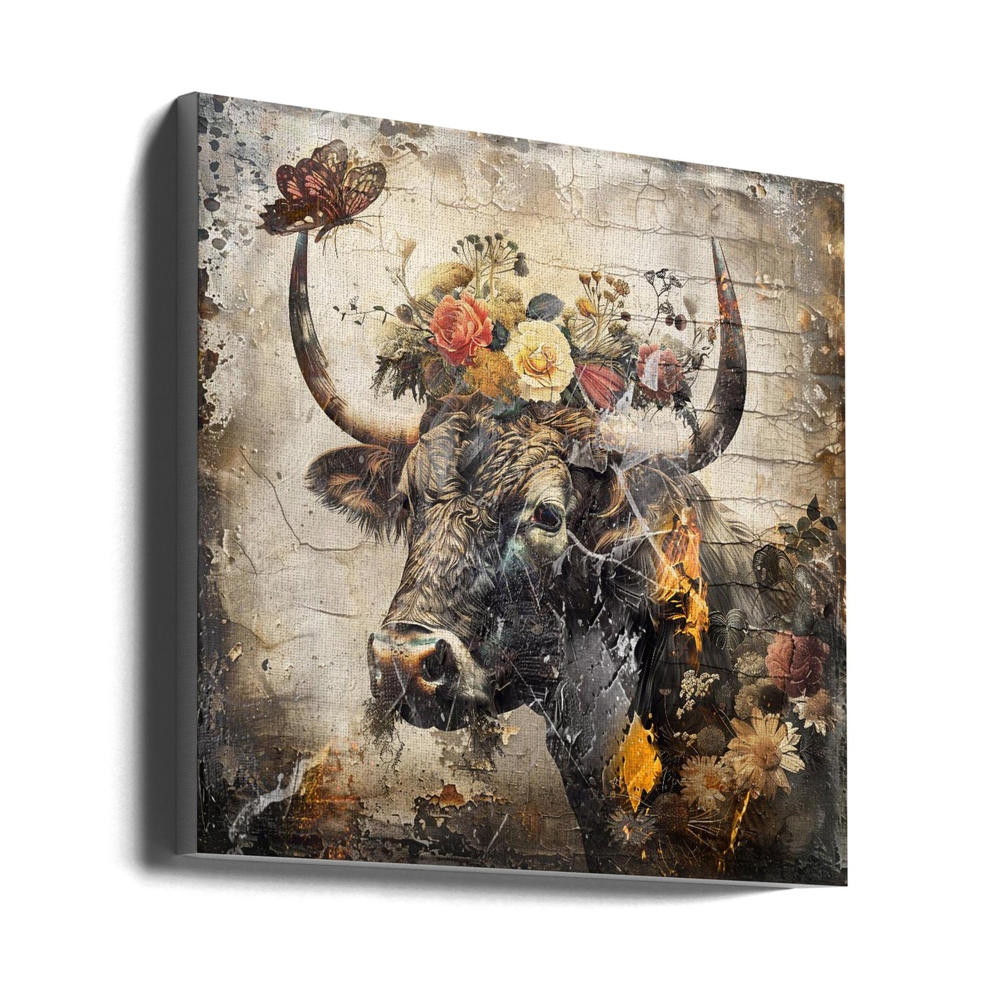 Art mural Fleurs Animaux Illustration vintage 09