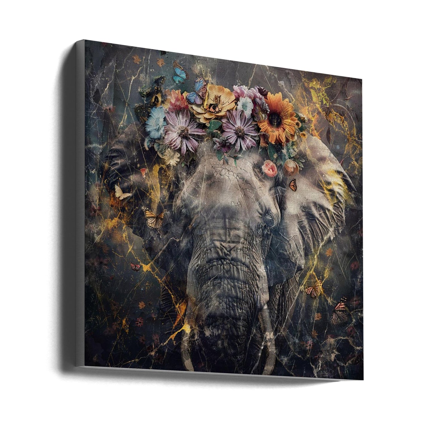 Art mural Éléphant Animal Illustration vintage Art mural 01