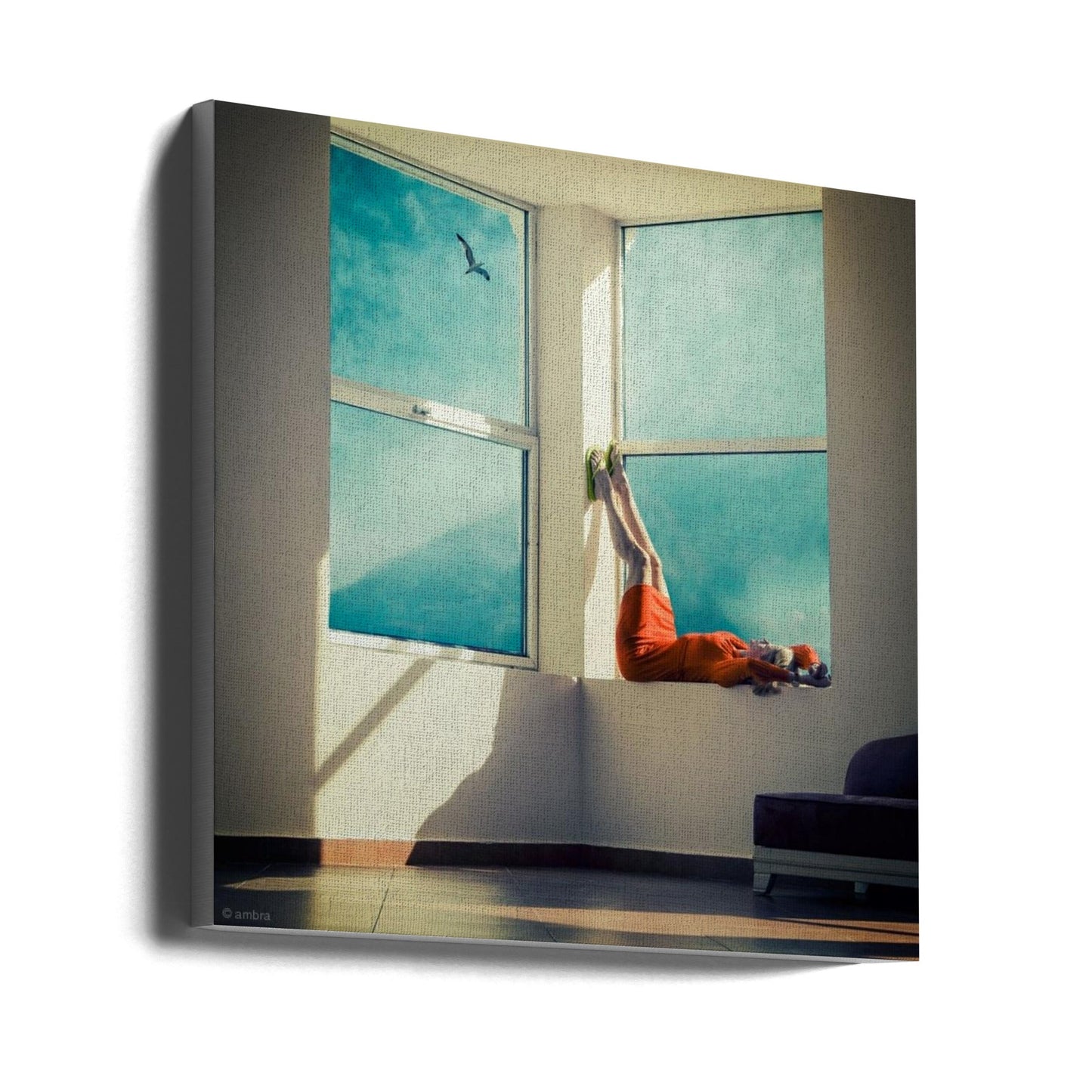 Art mural pièce avec vue