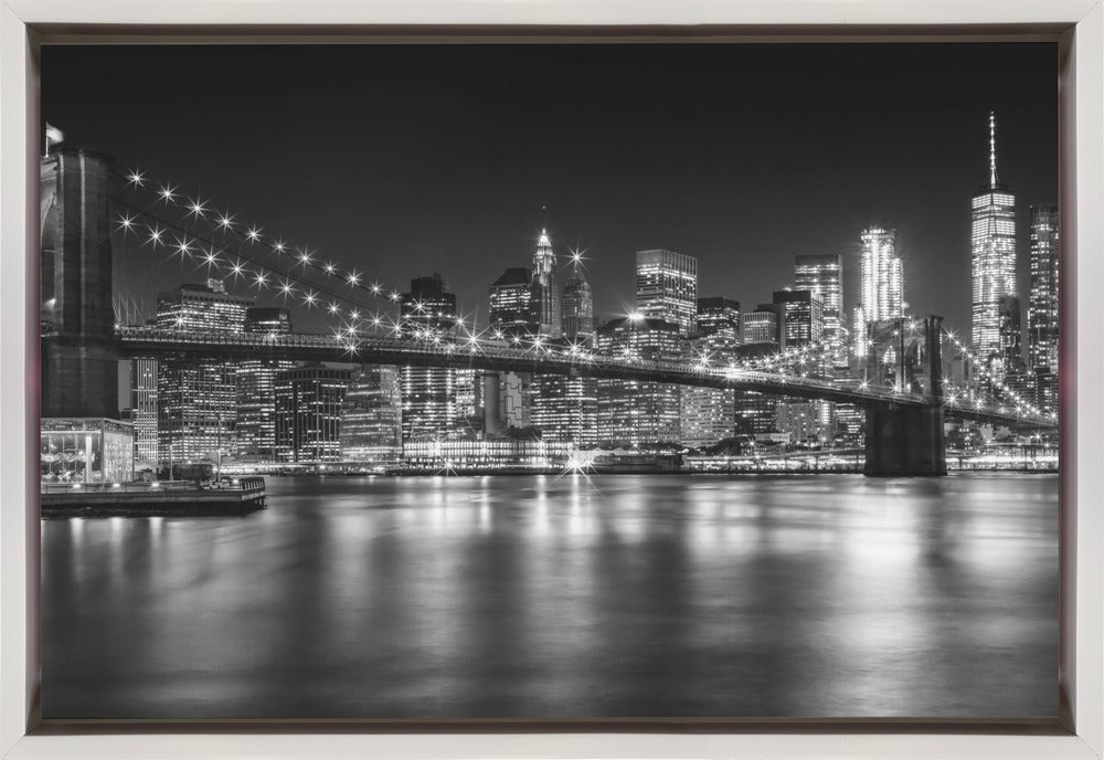 Art mural - Horizon de MANHATTAN et Pont de BROOKLYN Paysage nocturne idyllique