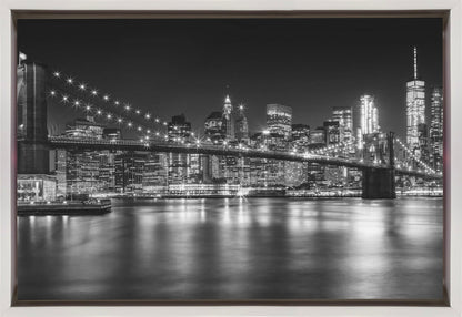 Art mural - Horizon de MANHATTAN et Pont de BROOKLYN Paysage nocturne idyllique