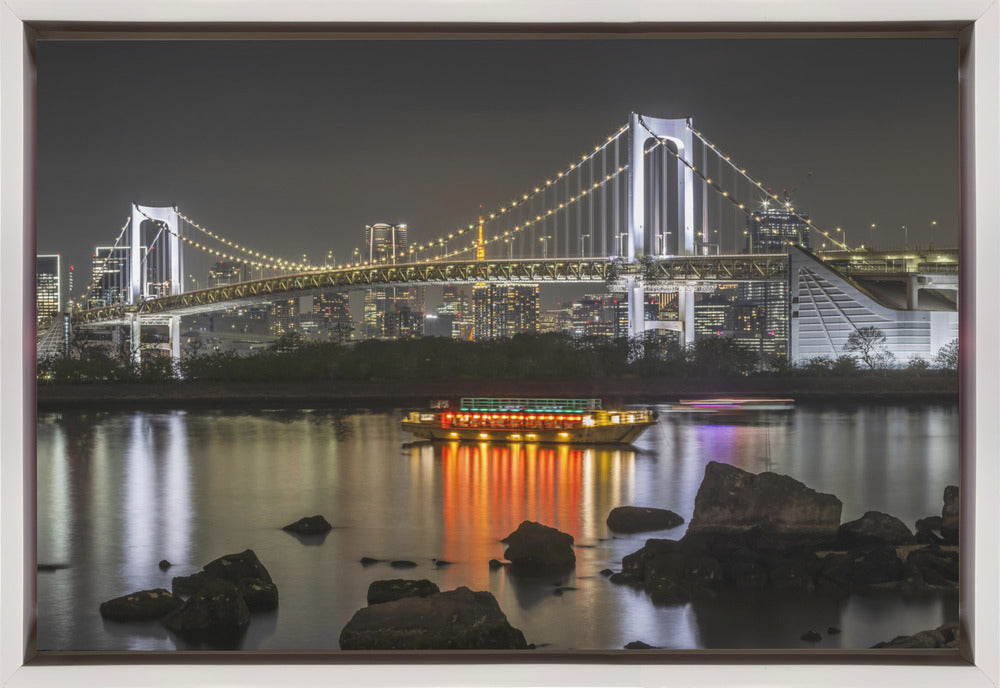 Décoration murale Charmant pont Rainbow Bridge avec la ligne d'horizon de Tokyo le soir - Panorama