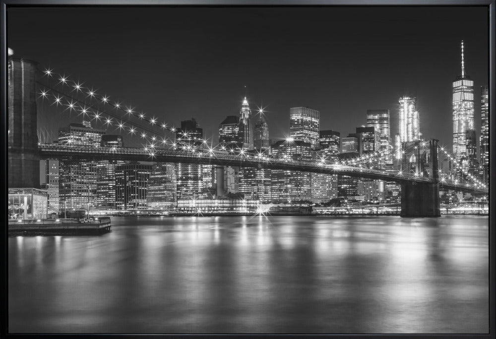 Art mural - Horizon de MANHATTAN et Pont de BROOKLYN Paysage nocturne idyllique