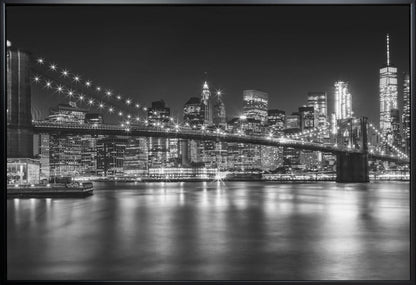 Art mural - Horizon de MANHATTAN et Pont de BROOKLYN Paysage nocturne idyllique