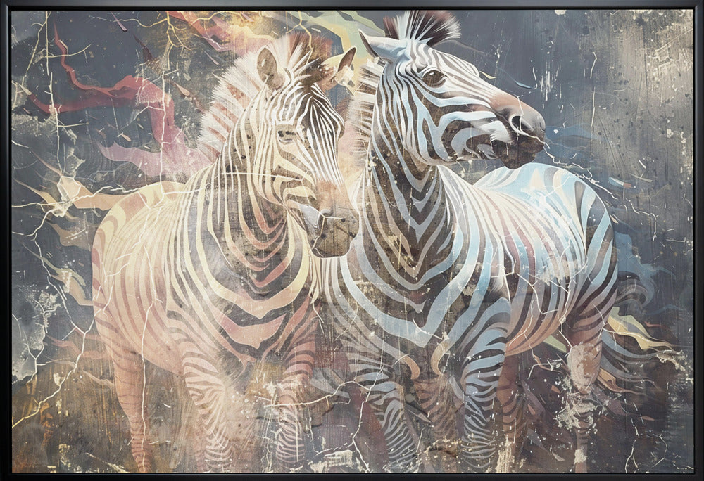 Décoration murale Zèbre Animal Art vintage Illustration Murale 03