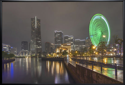 Art mural Éblouissante skyline de Yokohama la nuit