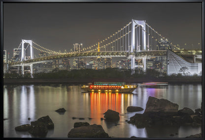 Décoration murale Charmant pont Rainbow Bridge avec la ligne d'horizon de Tokyo le soir - Panorama