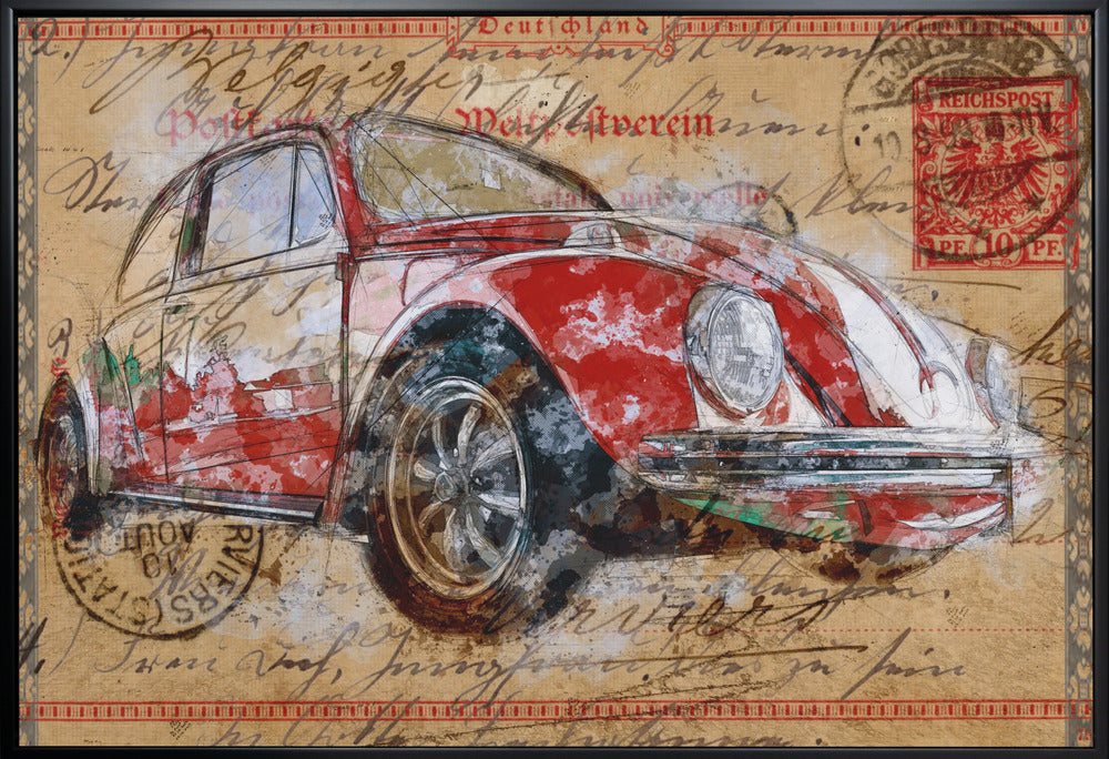 Décoration murale Volkswagen rouge