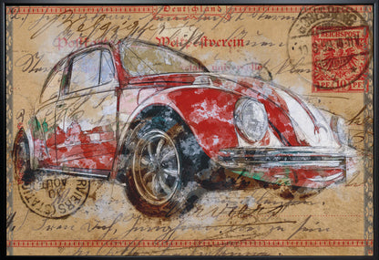 Décoration murale Volkswagen rouge