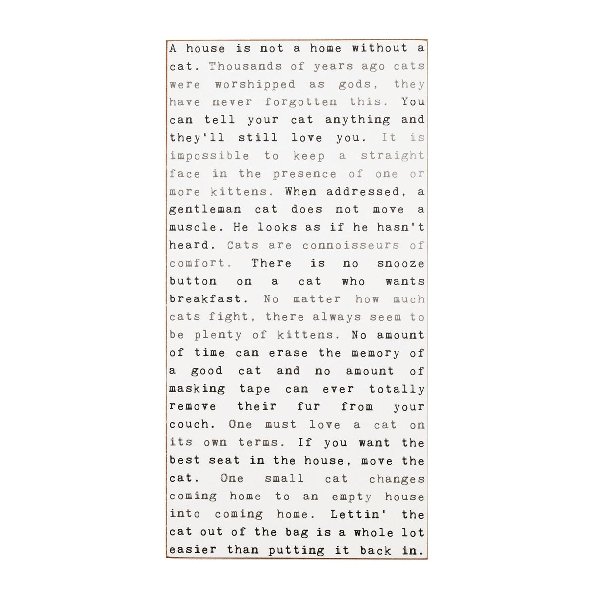 Typewriter Sign - Cat