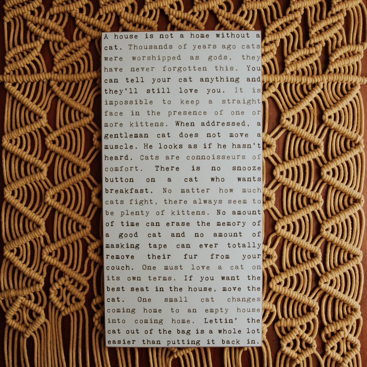 Typewriter Sign - Cat