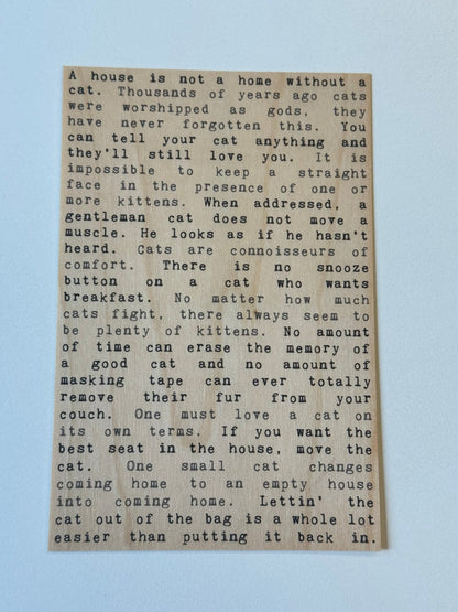 Wood Postcard - Cat