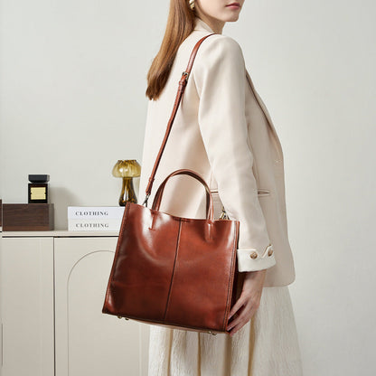 Sac à main élégant et polyvalent en cuir véritable haut de gamme pour femme